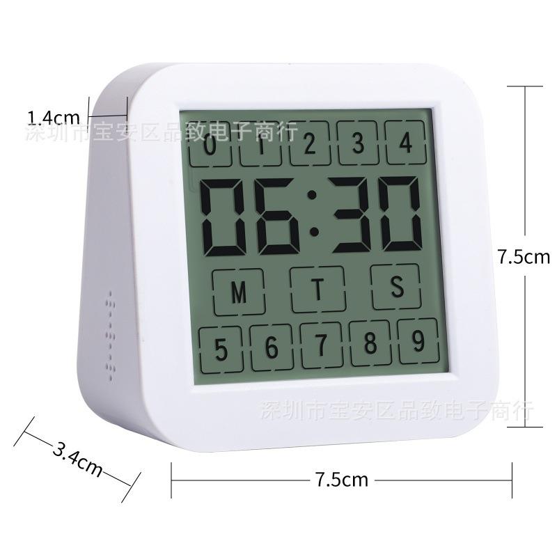 双面屏数字触摸屏倒计时器 厨房定时器 带时钟功能电子温显度计 - 图3