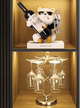 轻奢高档红酒架i酒柜装饰品摆件现代高级感客厅电视餐柜家居摆设