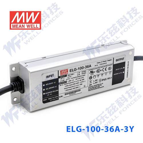 明纬36V LED电源100W ELG-100-36A-3Y 2.66A可调36V恒压+3芯进线 - 图1