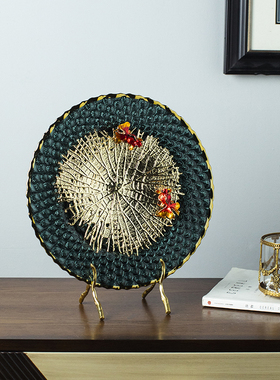 高档如鱼得水装饰盘子摆件摆盘看盘客厅样板房玄关书X柜装饰工艺