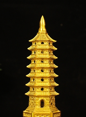 纯铜文昌塔摆件13层文昌塔7层9层十三层办公室书桌装Y饰送学子礼