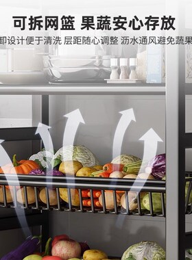 厨房置物架落地多层微波炉储物架放水果蔬菜篮子多功X能烤箱收纳