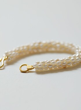 巴洛克淡水珍珠闺蜜手链手串ins小众设计Q感手饰质感时尚手镯