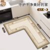 New 2024 kitchen floor mat L-shaped monolithic oil-proof, waterproof, anti-slip, wipeable, wash-free carpet floor mat
