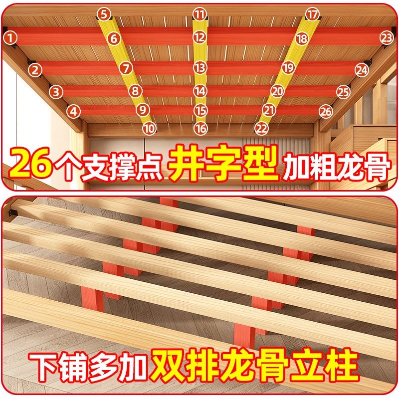 实木上下床双层床高低上下铺儿童床多功能加厚组合大人两层子母床,淘宝优惠券,粉丝福利购,淘宝优惠卷