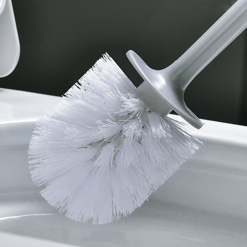 Toilet brush set, wall-mounted, punch-free, household bathroom, no blind spots, soft-bristled toilet brush, toilet cleaning tool