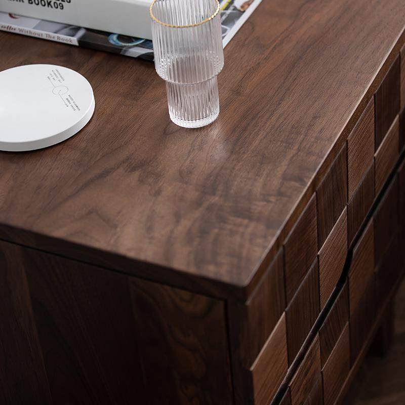 北欧轻奢黑胡桃实木原木床头柜卧室储物柜方块边柜现代简约,淘宝优惠券,粉丝福利购,淘宝优惠卷