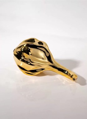 现代轻奢金色抽象艺术雕塑摆件y酒店会所摆设工艺品玄关装饰品客
