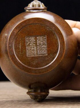 精工仿古收藏面素包邮铜黄铜缸纯兽古玩铜器大号紫缸古董双