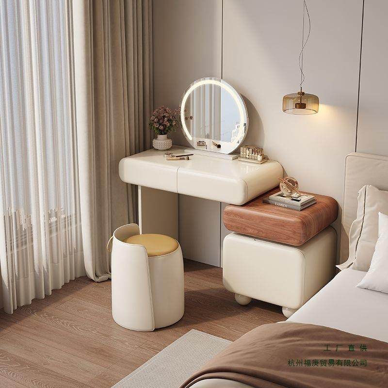 卧室奶油风实木梳妆台大容量储物收纳柜化妆桌带灯镜梳妆桌其他,淘宝优惠券,粉丝福利购,淘宝优惠卷