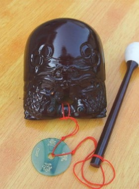 佛俱用品c助念法器2寸3.5寸4寸 5寸木鱼念佛专用送垫子 佛音超好