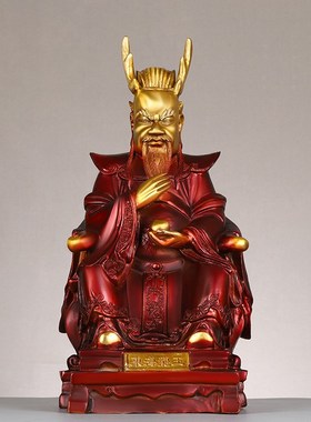 龙王爷摆件铜彩绘东海南海西海北海四H海龙王龙神海神家用装饰神