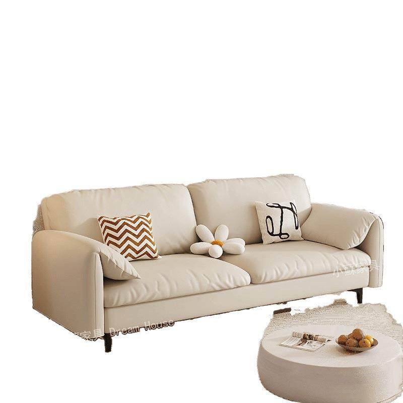 奶油风小户型沙发客厅卧室客房双人三人民宿公寓租房猫爪皮布沙发,淘宝优惠券,粉丝福利购,淘宝优惠卷