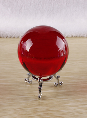 简约现代水晶玻璃球紫o色红色黄色粉红蓝色湖蓝色办公室桌面微摆
