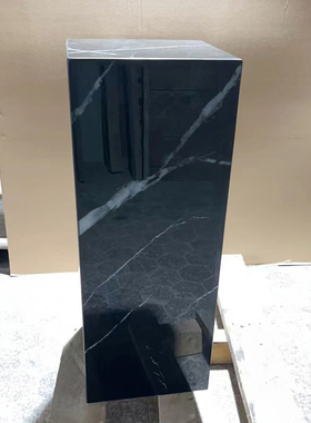 岩板黑白根亮光轻奢底座 雕塑摆件展台 售楼处酒店艺.术品装饰台