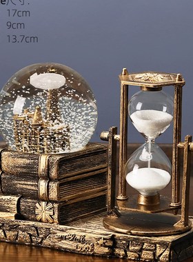 水晶球沙漏摆件家居创意房间饰品电视柜酒柜桌面装U饰客厅自动飘