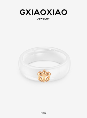 GXIAOXIAO法式鸢尾花镀K金戒指