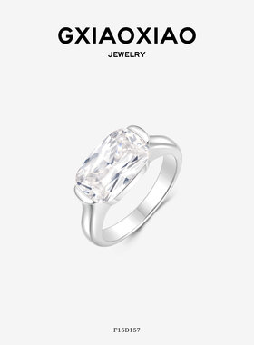 G XIAOXIAO 轻奢气质高级爆闪方糖戒指（3克拉） F15D157 F15D158