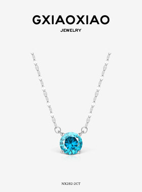 G XIAOXIAO 925银 气质高级清新显白蓝色锁骨项链 NX281 NX282