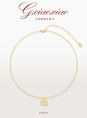 GXIAOXIAO高级方形鸢尾花项链