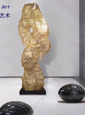 定制创意金属太湖石镂空造型雕塑落地摆件售楼处酒店大堂装饰装置
