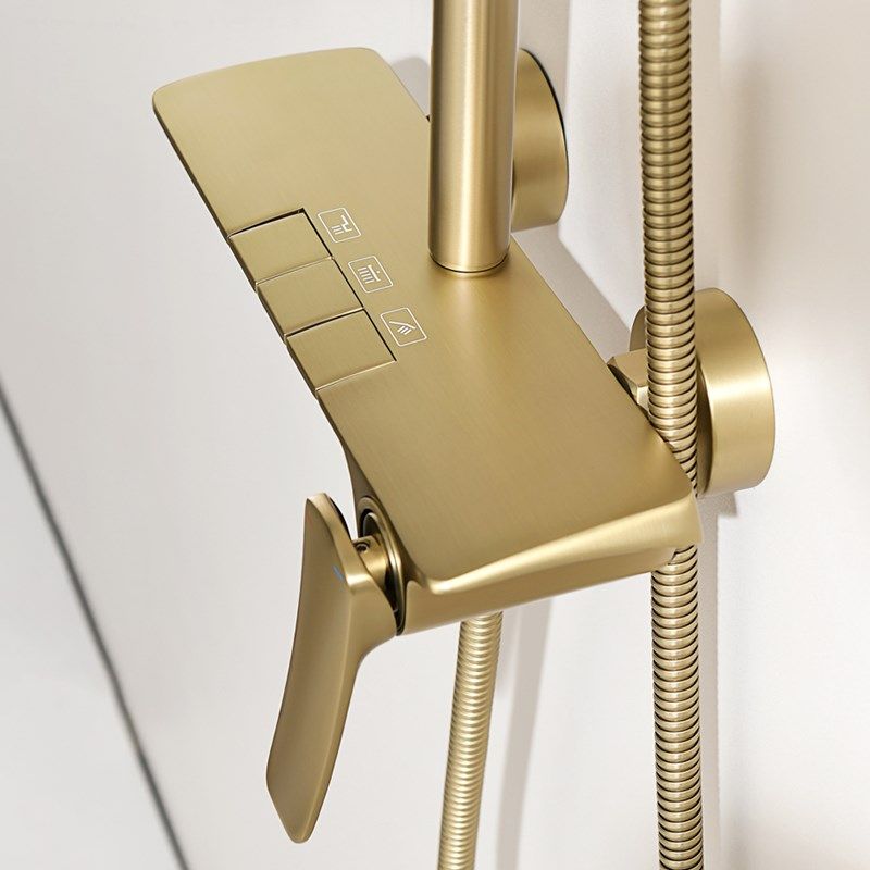 全铜枪灰色数显瀑布淋浴花洒套装钢琴按键白色冷热,淘宝优惠券,粉丝福利购,淘宝优惠卷