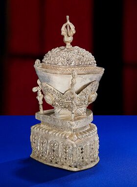 托巴尼泊尔铜鎏摆件托巴供具摆件22家用银cm手工