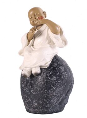 禅意博古架弥摆件小创意家居办公桌装饰新中式喜相逢 沙 工艺品