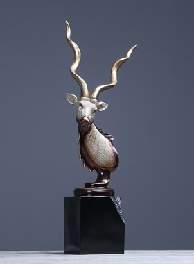 新中式玄关羚羊摆k件家居饰品客厅书房室内装饰品摆设工艺品礼物