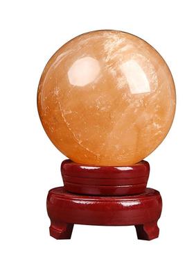 天然黄水晶球摆件原石黄色家居厨房西北角客厅摆件