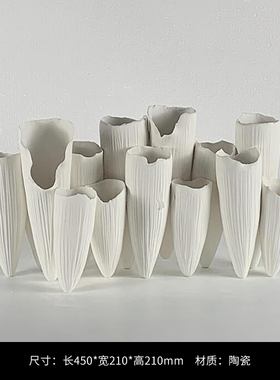 创意现代样板房售楼部手工陶瓷抽象雕塑花瓶摆R件博古架装饰工艺