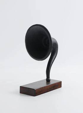 现代家居复古留声机摆件创意样板间售楼处客厅书房书柜酒柜装饰品