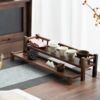 Black walnut desk storage rack tea room tea table tea set multi-layer storage rack place solid wood bookcase antique rack