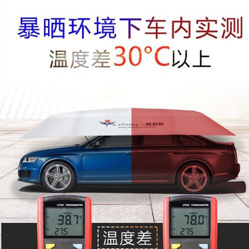 汽车遮阳伞全自动防晒隔热车顶棚移动车J篷智能遥控防雨折叠车衣 - 图1