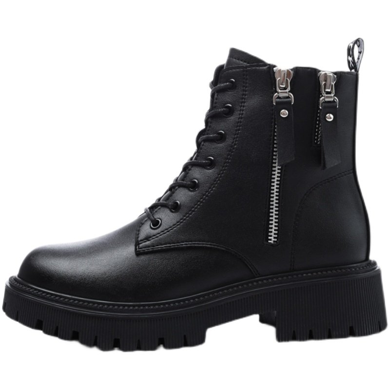 厚底马丁靴2021年新款女时尚洋气英伦风冬季加绒加厚显脚小短靴,淘宝优惠券,粉丝福利购,淘宝优惠卷