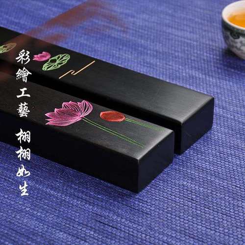 厂家新款实木镇纸简约创意可定 制彩绘荷塘月色紫光檀镇 - 图0