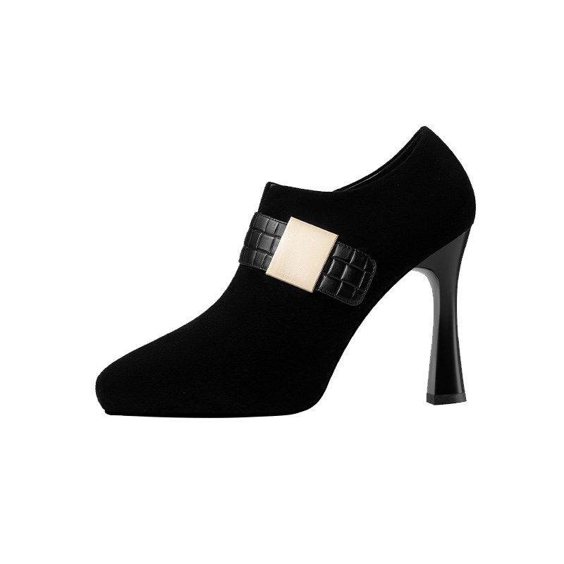 英伦风磨砂防水台高跟鞋女2025春季新款尖头细跟深口超高跟单鞋,淘宝优惠券,粉丝福利购,淘宝优惠卷