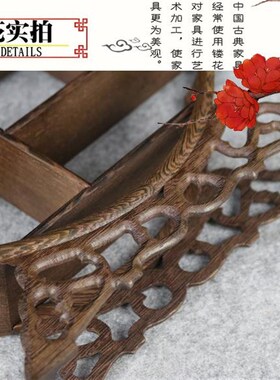 鸡翅木博古架小实木多宝格奇石玉器古玩工艺品摆件紫砂茶壶展示架