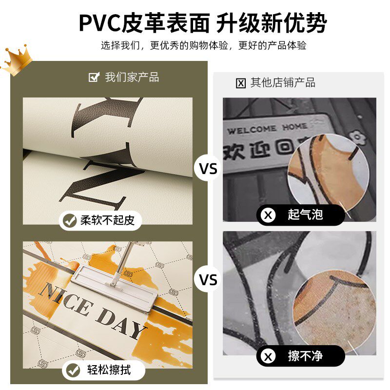 Kitchen floor mats are non-slip and oil-proof, wipeable and wash-free, pvc waterproof and dirt-resistant carpets 20Q25 new home full floor mats