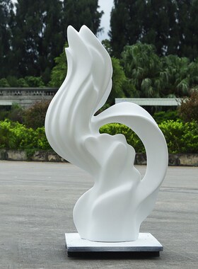 酒店大堂大型落地摆件仿真v花客厅玄关玻璃钢艺术雕塑楼梯转角摆