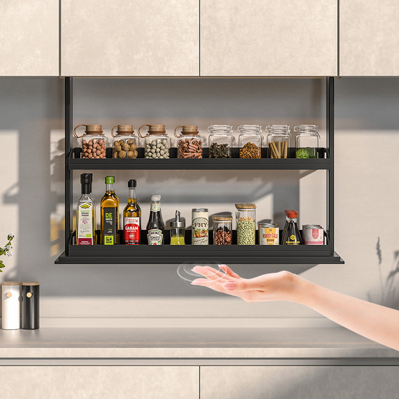 厨房垂直电动吊柜升降拉篮智能语音触摸下拉式调味自动拉篮多功能,淘宝优惠券,粉丝福利购,淘宝优惠卷
