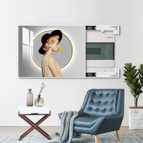 北欧轻奢电表箱装饰画现代简约靠墙配电箱挂画免打孔开关电闸箱画 - 图3