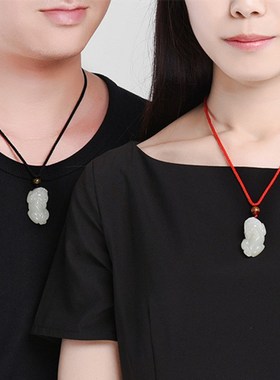 适配白玉貔貅吊坠男女款玉坠如意精品玉石项T招财纳福本命年