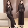 High-end national style vest trousers 2026 new style female autumn middle-aged mother's popular high-end three-piece set this year
