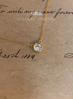 小圆点极简经典单钻圆钻泡泡锁骨链女百搭叠戴简约高级感项链