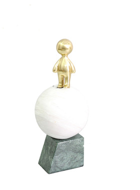 现代简约金属圆形大理石底座摆件样板房间售楼R处客厅装饰软装饰