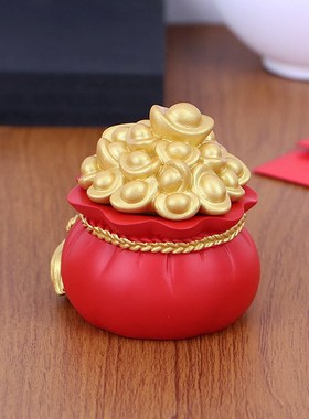 新款 创意招财钱袋摆件汽车中控台D车载车内饰办公室桌面装饰品蛋