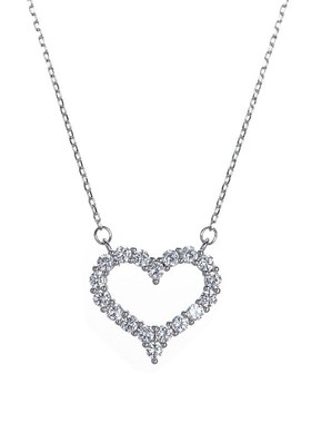 项链女小众轻奢时尚设计心形镶钻爱心锁骨链爱心吊坠百搭高级感