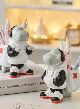 创意轻奢高级感恐k龙笔筒儿童男孩生日礼物六一儿童节学生桌面摆