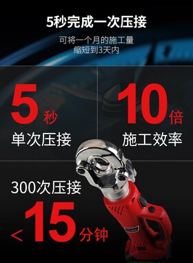 德克DUCK电动液压钳锂电式压线压接钳充电式铜铝端子电工剪铜鼻子